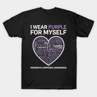 Hodgkin's Disease Purple Hodgkins Lymphoma Cancer Awareness T-Shirt